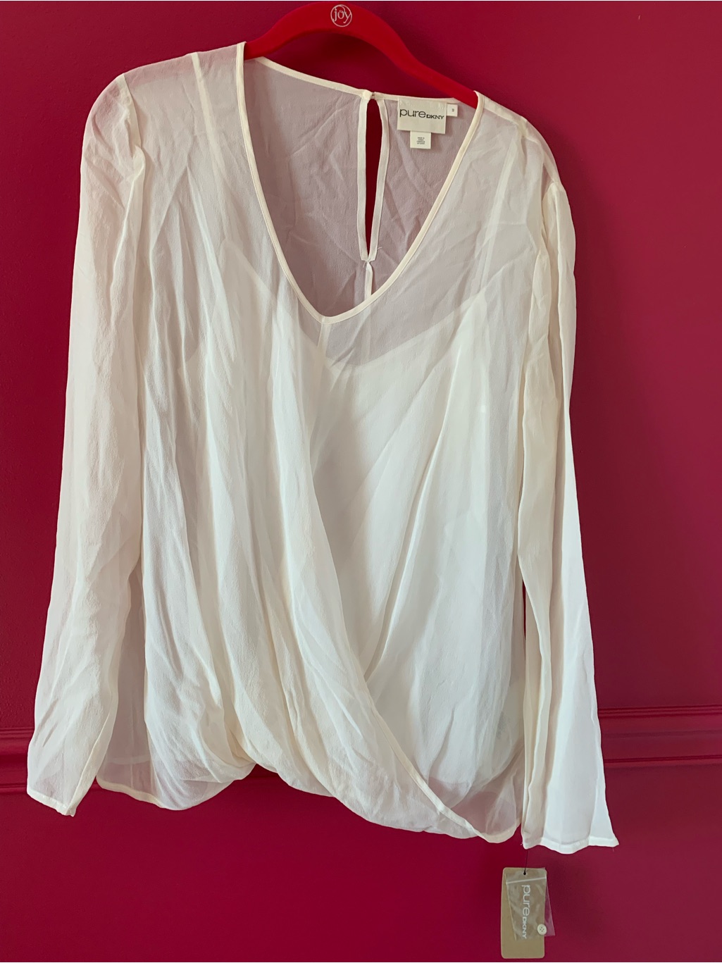 Pure Collection Ivory Wrap-Front Long-Sleeve Blouse